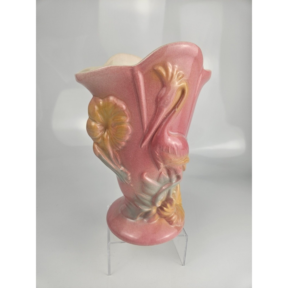 Hull Pottery #85 Pink Flamingo Vase Mid Century Tropical Matte‎ USA